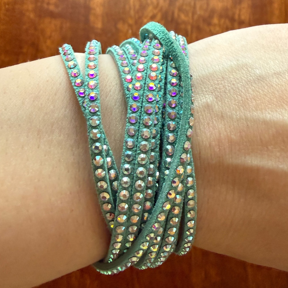 Swarovski Teal Wrap Bracelet